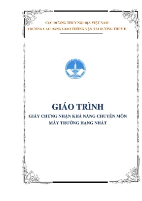 Giáo trình giấy chứng nhận khả năng chuyên môn máy trưởng hạng nhất