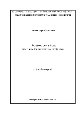 0163 tác động của tỷ giá đến cán cân thương mại việt nam luận văn thạc sĩ tcnh phạm thị liễu hoanh nguyễn minh sáng tp hcm đh nh hcm 2021 61 tr
