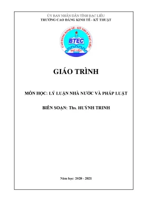 Giáo trình lý luận nghiệp vụ nhà nước pháp luật
