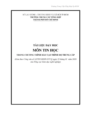 Giáo trình môn tin học trình độ trung cấp trường tc tổng hợp tp hồ chí minh