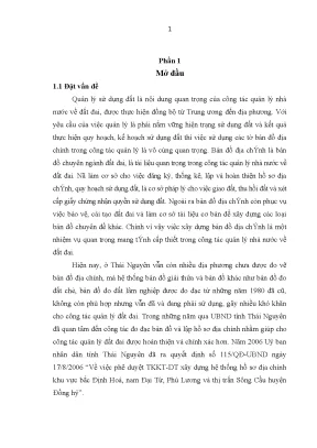 Khóa luận tốt nghiệp ứng dụng công nghệ tin học thành lập bản đồ địa chính từ số liệu đo đạc tại xã lục ba huyện đại từ