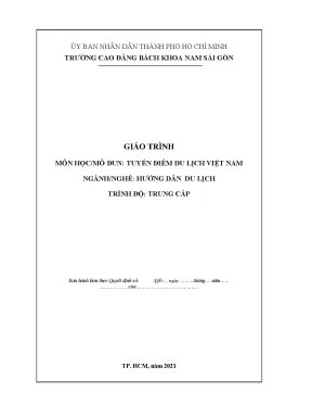 Giáo trình tuyến điểm du lịch việt nam nghề hướng dẫn du lịch trung cấp