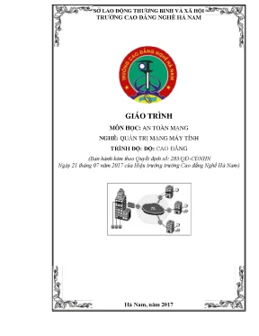 Giáo trình an toàn mạng nghề quản trị mạng máy tính cao đẳng