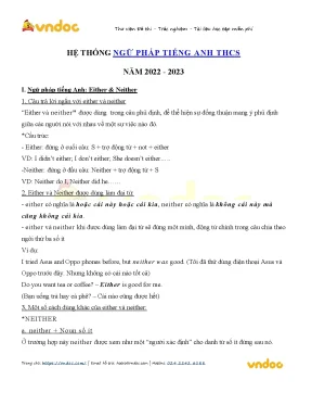 Tổng hợp ngữ pháp tiếng anh từ lớp 6 đến lớp 9 vndoc com