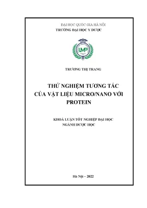 Khóa luận tốt nghiệp thử nghiệm tương tác của vật liệu micro nano với protein