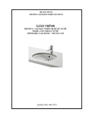 Giáo trình lắp đặt thiết bị dùng nước nghề cấp thoát nước tham khảo