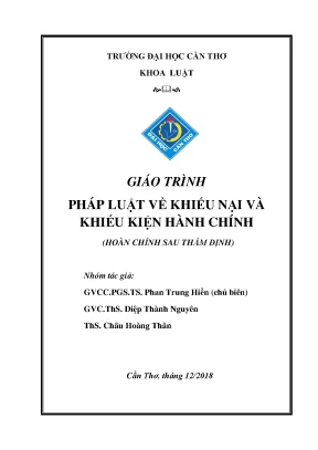 Giáo trình pháp luật khiếu nại khiếu kiện hành chính 2019