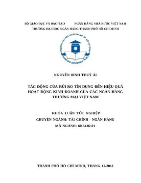 0207 tác động của rủi ro tín dụng đến hiệu quả hoạt động kinh doanh của các nhtm việt nam luận văn thạc sĩ tcnh nguyễn đinh thúy ái tp hcm đh nh hcm 201