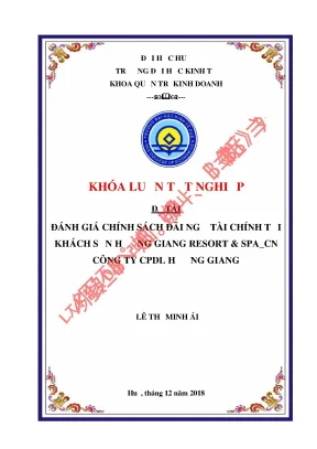 Đánh giá chính sách đãi ngộ tài chính tại khách sạn hương giang resort spa¬ cn công ty cpdl hương giang