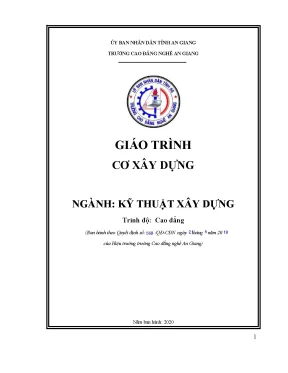 Giáo trình cơ xây dựng nghề kỹ thuật xây dựng trình độ cao đẳng