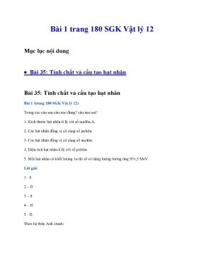 Giải vật lý 12 chương 7 hạt nhân nguyên tử