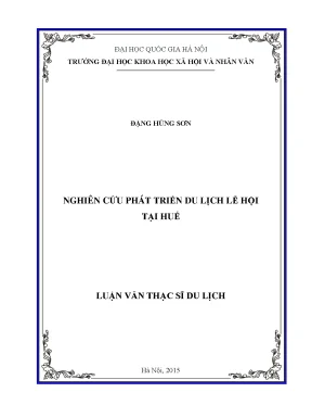 Luận văn thạc sĩ nghiên cứu phát triển du lịch lễ hội tại huế