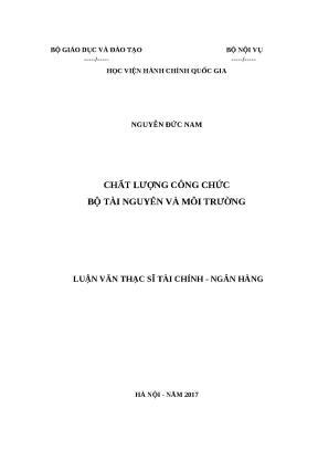 Luận văn thạc sĩchất lượng công chức bộ tài nguyên và môi trường