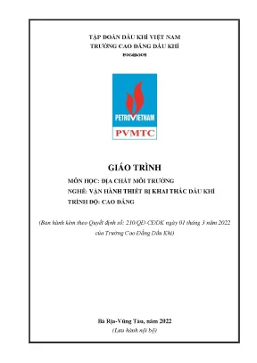 Giáo trình địa chất môi trường nghề vận hành thiết bị khai thác dầu khí cao đẳng