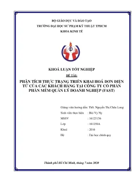 Khóa luận tốt nghiệp phân tích thực trạng triển khai hóa đơn điện tử của các khách hàng tại công ty cổ phần phần mềm quản lý doanh nghiệp fast
