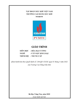 Giáo trình hoá đại cương nghề cắt gọt kim loại trung cấp