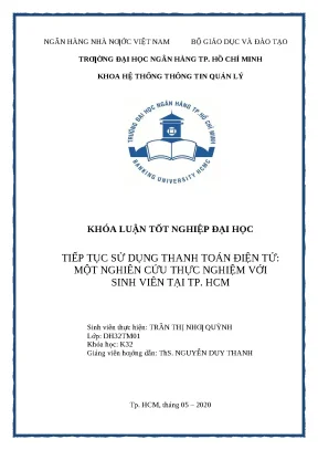 0088 tiếp tục sử dụng thanh toán điện tử một nghiên cứu thực nghiệm với sinh viên tại khóa luận tốt nghiệp đại học trần thị như quỳnh nguyễn duy thanh tp
