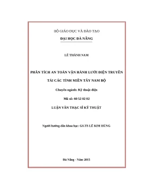 Luận văn thạc sỹ phân tích an toàn vận hành lưới điện truyền tải các tỉnh miền tây nam bộ
