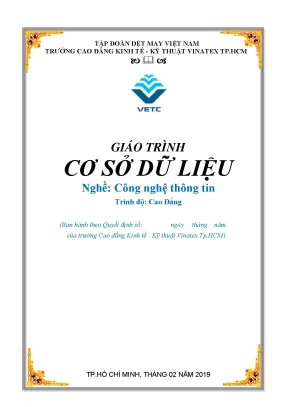 Giáo trình cơ sở dữ liệu ngành nghề công nghệ thông tin trình độ cao đẳng
