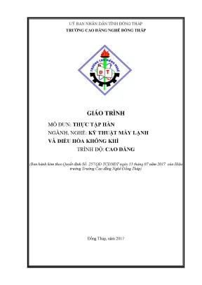 Giáo trình thực tập hàn nghề kỹ thuật máy lạnh và điều hòa không khí cao đẳng