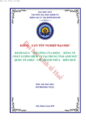 Đánh giá sự hài lòng của khách hàng về chất lượng dịch vụ tại trung tâm anh ngữ quốc tế ames chi nhánh thừa thiên huế