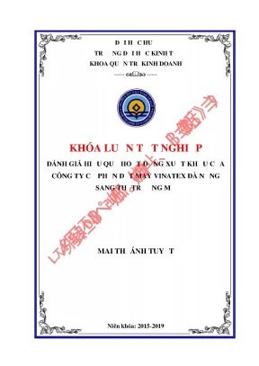 Đánh giá hiệu quả hoạt động xuất khẩu của công ty cổ phần dệt may vinatex đà nẵng sang thị trường mỹ