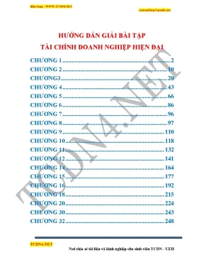 Hướng dẫn giải bài tập tài chính doanh nghiệp hiện đại