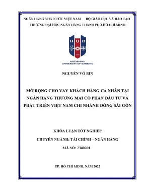 Mở rộng cho vay khách hàng cá nhân tại ngân hàng tmcp đầu tư và phát triển chi nhánh đông sài gòn