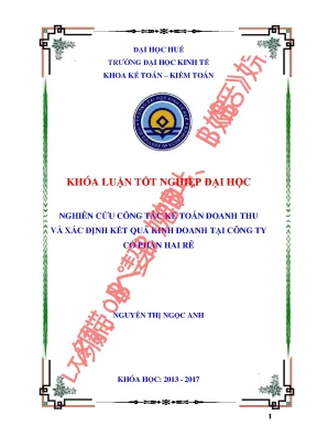 Nghiên cứu công tác kế toán doanh thu và xác định kết quả kinh doanh tại công ty cổ phần hai rê