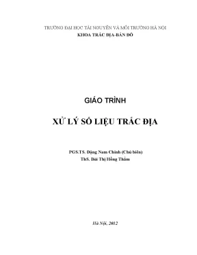 Giáo trình xử lý số liệu trắc địa
