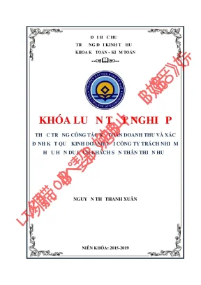 Khóa luận tốt nghiệp thực trạng công tác kế toán doanh thu và xác định kết quả kinh doanh tại công ty trách nhiệm hữu hạn du lịch khách sạn thân thiện huế