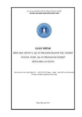 Giáo trình quản trị kinh doanh tác nghiệp nghề quản trị doanh nghiệp cao đẳng