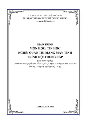 Giáo trình tin học nghề quản trị mạng máy tính trình độ trung cấp