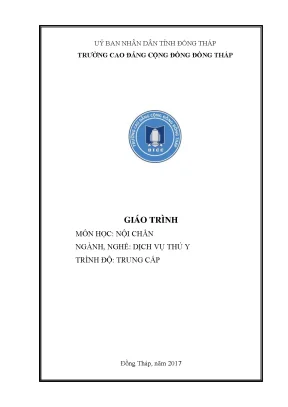 Giáo trình nội chẩn nghề dịch vụ thú y trung cấp