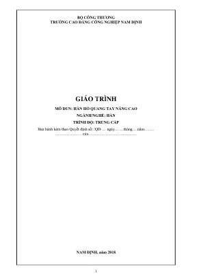 Giáo trình hàn hồ quang tay nâng cao