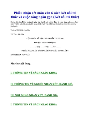 Soạn văn 6 kết nối tri thức ngắn gọn full