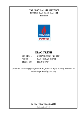 Giáo trình vệ sinh công nghiệp nghề bảo hộ lao động trình độ trung cấp trường cao đẳng dầu khí năm 2019