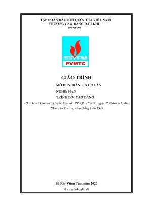 Giáo trình hàn tig cơ bản nghề hàn trình độ cao đẳng trường cao đẳng dầu khí năm 2020