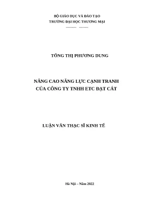 Luận văn thạc sĩ kinh tế nâng cao năng lực cạnh tranh của công ty tnhh etc đại cát