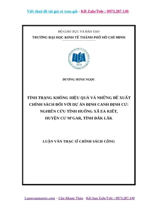 Luận văn tình trạng không hiệu quả và những đề xuất chính sách đối với dự án định canh định cư
