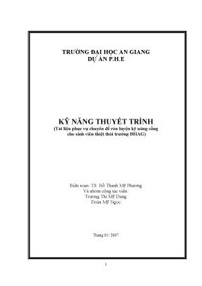 Giáo trình môn kỹ năng thuyết trình