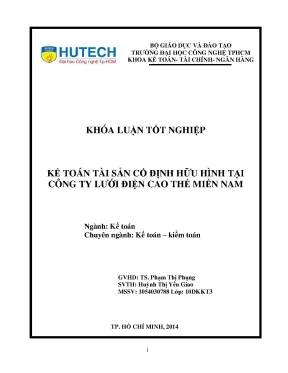 Khóa luận tốt nghiệp kế toán tài sản cố định hữu hình tại công ty lưới điện cao thế miền nam
