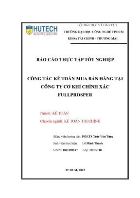 Công tác kế toán mua bán hàng tại công ty cơ khí chính xác fullprosper