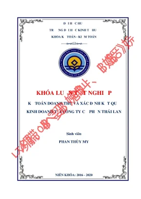Khóa luận tốt nghiệp kế toán doanh thu và xác định kết quả kinh doanh tại công ty cổ phần thái lan