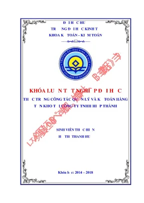 Khóa luận tốt nghiệp thực trạng công tác quản lý và kế toán hàng tồn kho tại công ty tnhh hiệp thành