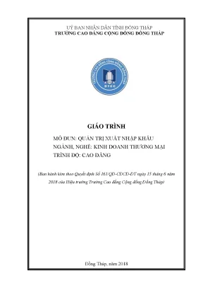 Giáo trình quản trị xuất nhập khẩu nghề kinh doanh thương mại cao đẳng