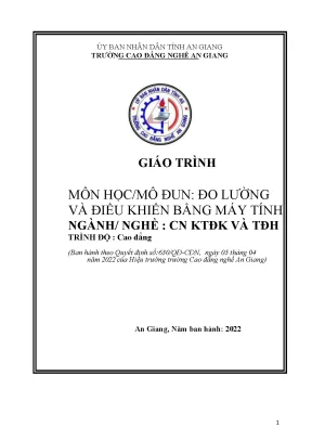 Giáo trình đo lường và điều khiển bằng máy tính nghề công nghệ kỹ thuật điều khiển và tự động hóa trình độ cao đẳng