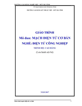 Giáo trình mạch điện tử cơ bản nghề điện tử công nghiệp cao đẳng