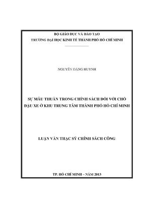 Luận văn thạc sĩ sự mâu thuẫn trong chính sách đối với chỗ đậu xe ở khu trung tâm thành phố hồ chí minh