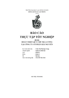 Khóa luận tốt nghiệp hoàn thiện quy chế trả lương tại công ty cổ phần hải nguyên